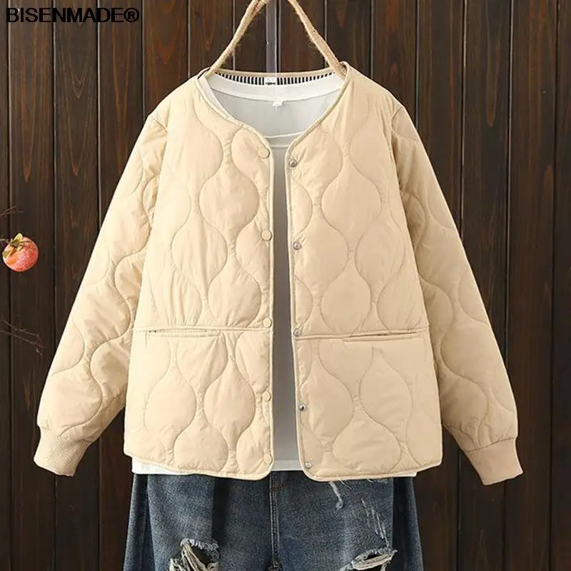 Women Clothing Parka Plus Size Autumn Winter Outerwear New Quilted Jacket Casual Long Sleeve Light-Weight Padded Coat