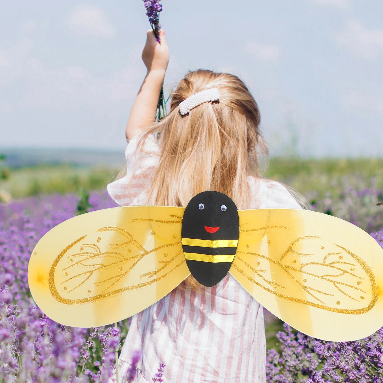 

Bee Wings Costume for Kids Baby Cosplay Decorations Party Accessories Lightweight Easy Storage Cartoon Prop Stage Performance