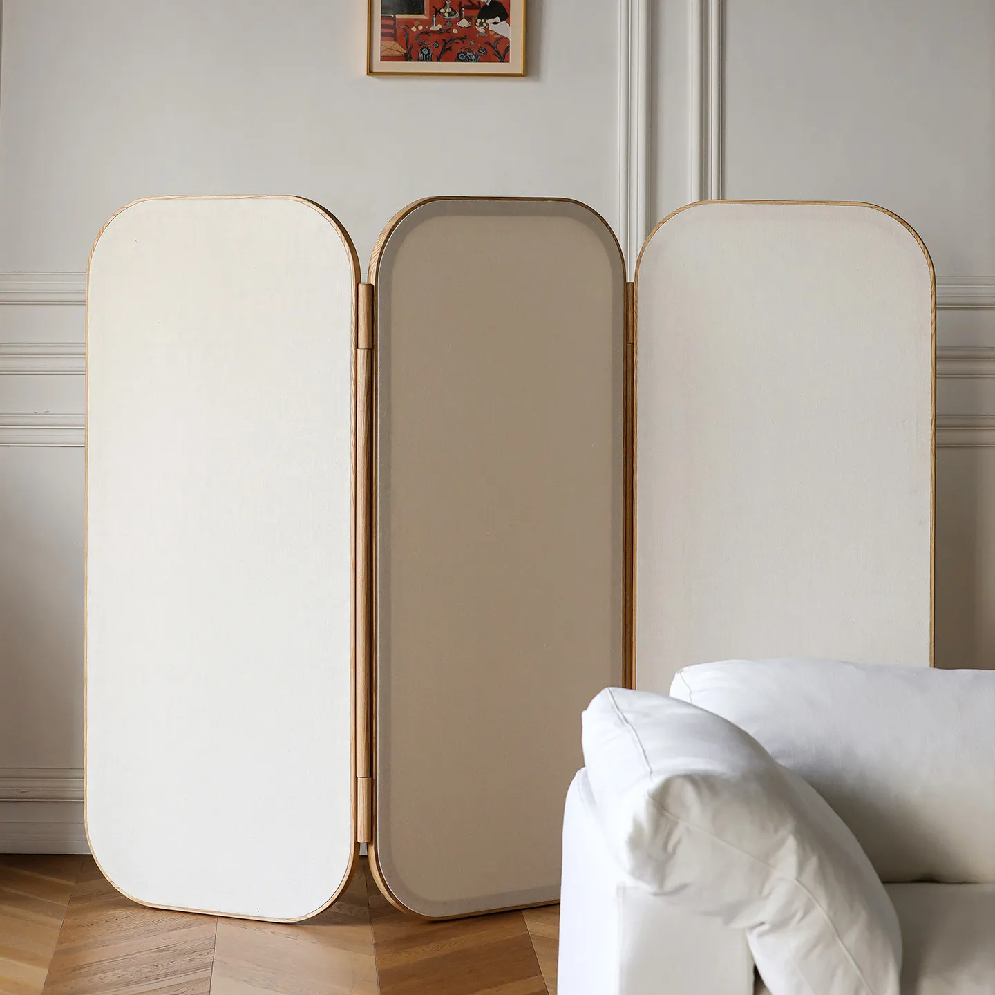 LMM Italian minimalist solid wood screen partition living room medieval folding floor entrance screen
