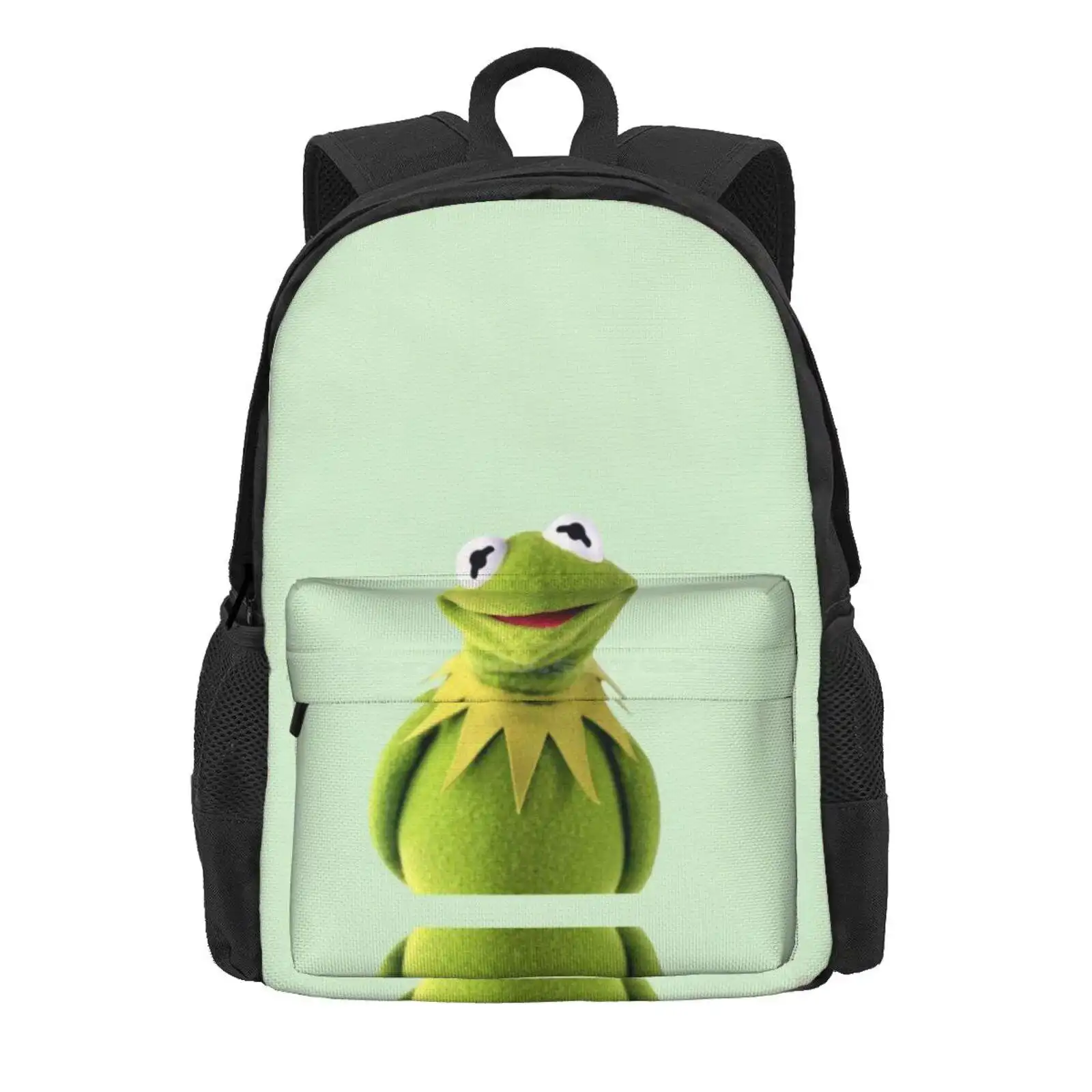 Kermit Hot Sale Schoolbag Backpack Fashion Bags Kermit The Frog The Green Frogs Trendy Trending Cool Popular Fun