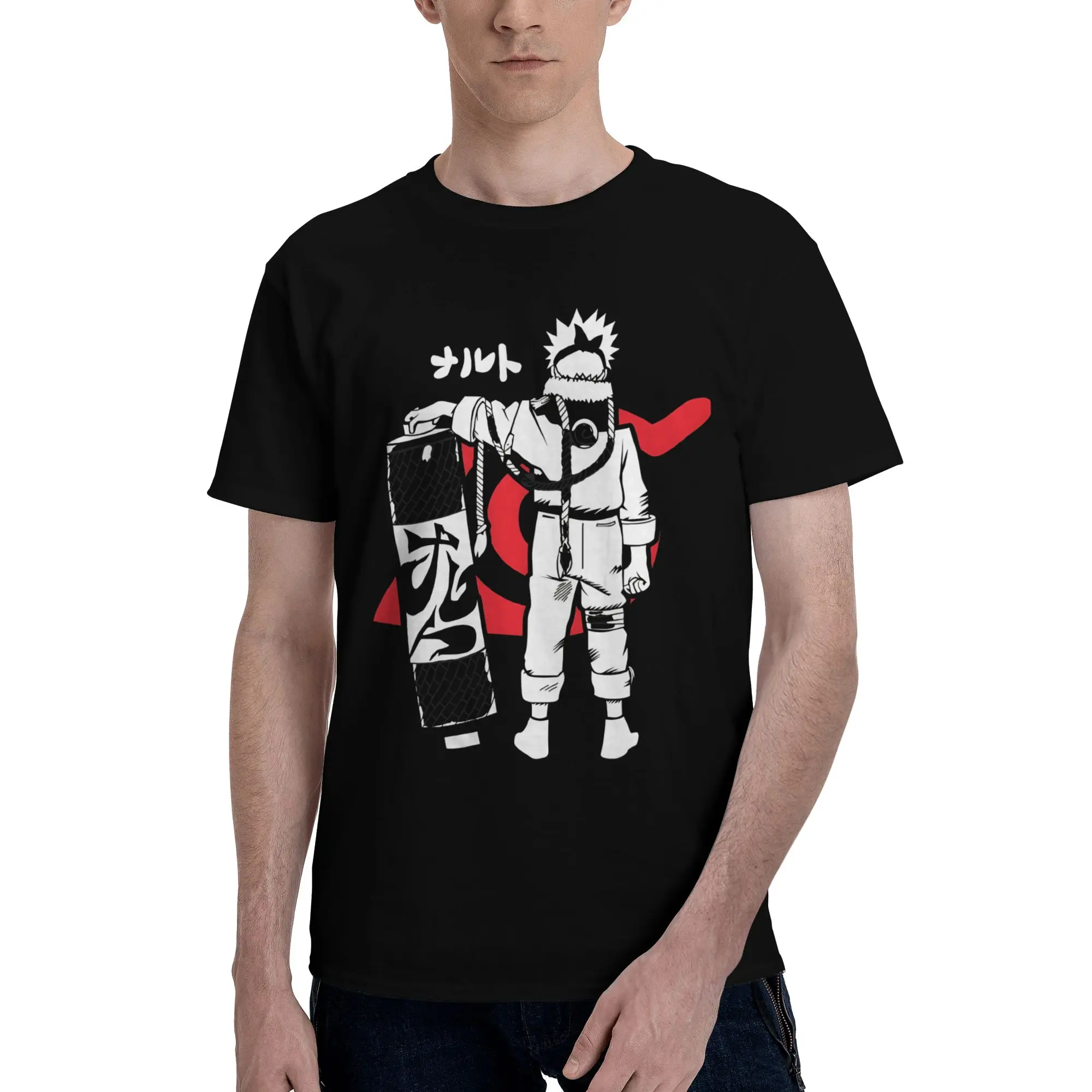Naruto Lustiges Grafik-T-Shirt aus 100 % Baumwolle, Bandai NARUTO Tops T-Shirts für Herren