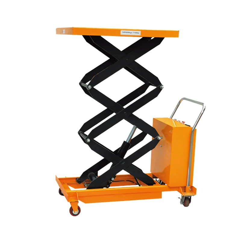 Electric Lift Truck Mobile Hydraulic Transport Platform Load 300-1000KG Scissor Hinge Lifting Structure