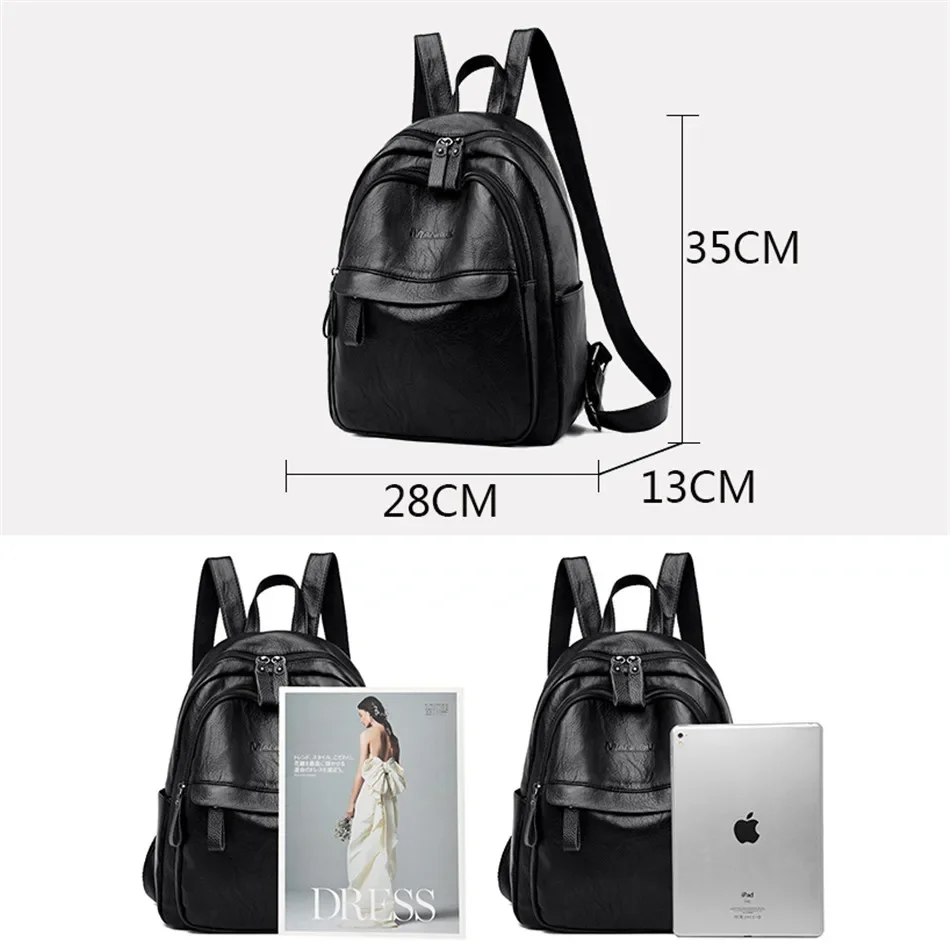 2024 Female Leather Backpacks High Quality Ladies Bagpacks Luxury Designer Large Capacity Casual Daypack Girl Mochilas Sac A Dos