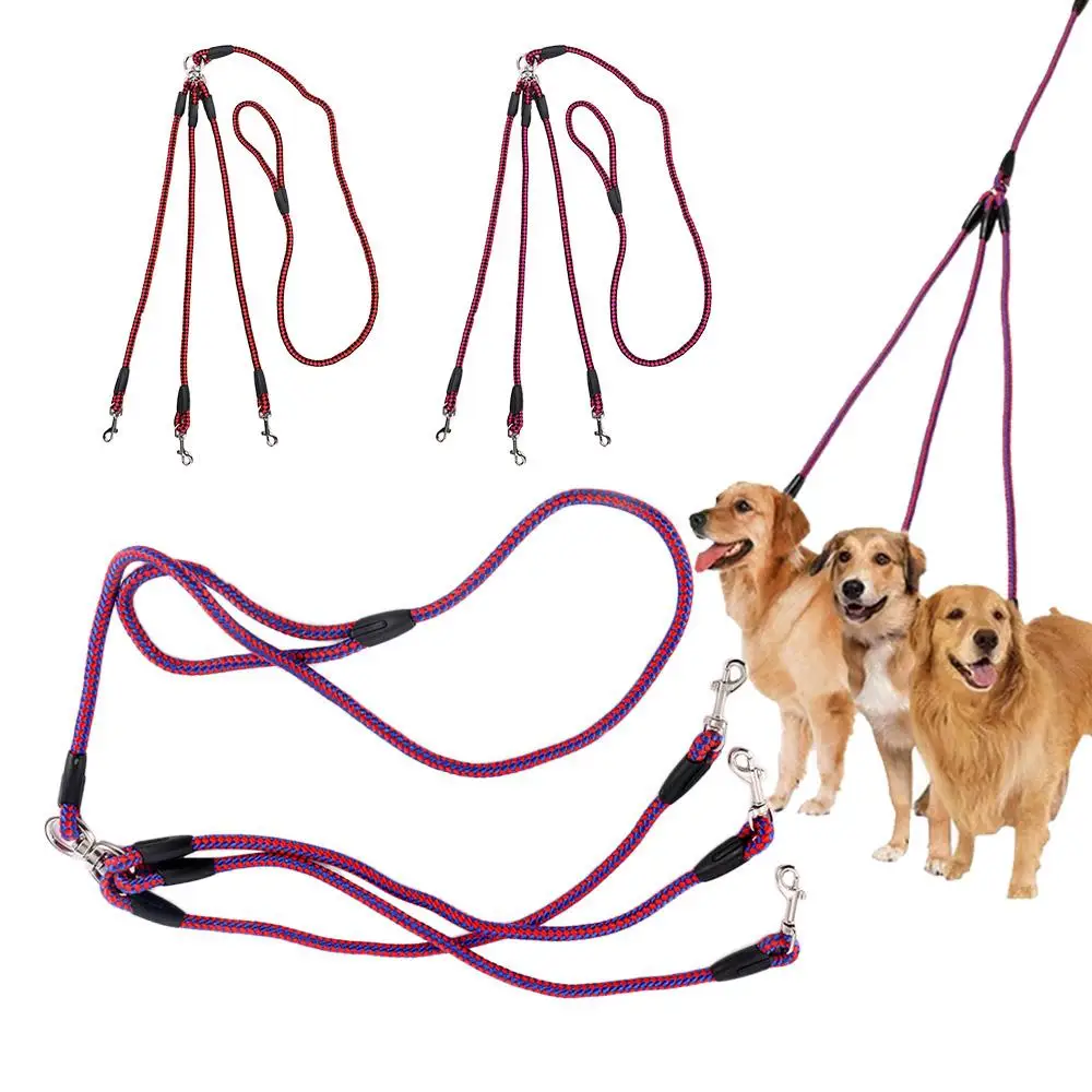 Convenient Triple Dog Leashes Safety Cord Braid Pet Rope Traction Leash High Quality Puppy Lead Rope for Pet Accessories