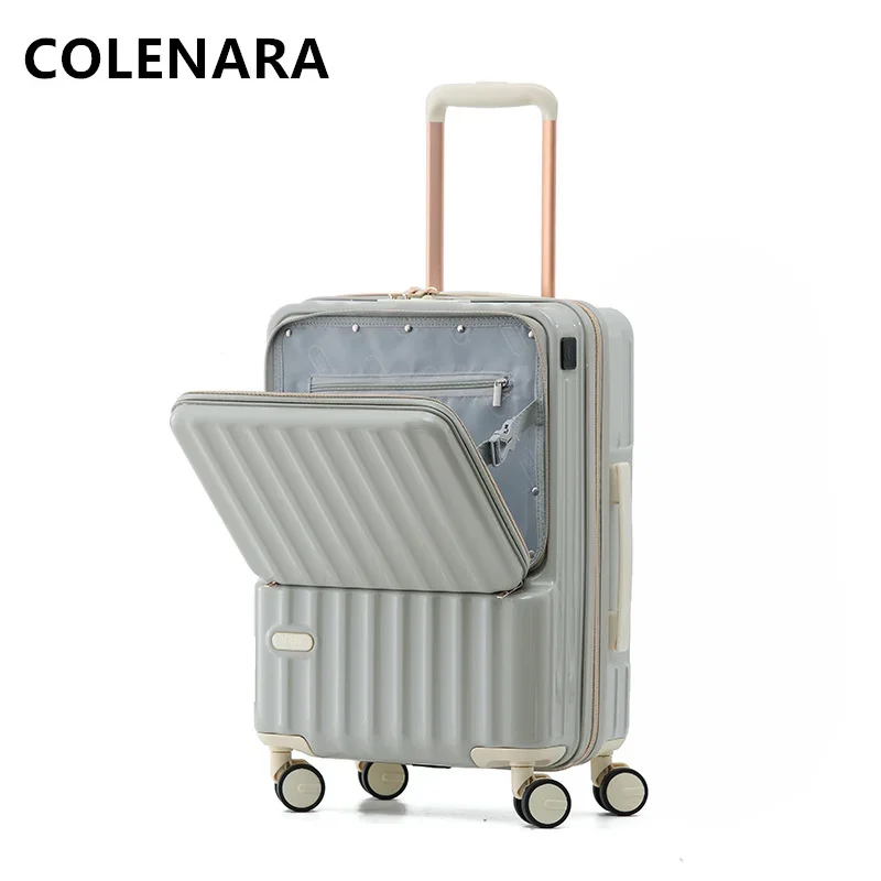 Imagem -05 - Colenara-mala de Viagem com Abertura Frontal Mala de Cabine para Laptop Trolley Case Bagagem de Cabine Carregamento Usb 20 in 24 in Abs e pc Novo