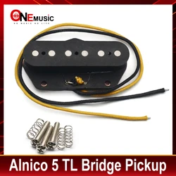 Alnico 5 TL Bridge Pickup Fiber Bobbin with Cloth Cable TL Bridge Pickup Black Guitar Parts