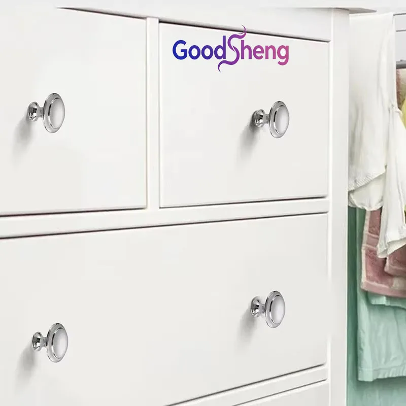 GOODSHENG Home Wardrobe Door Pull Stainless Steel Drawer Single Hole Door Handle Sliding Door Window Cabinet Zinc Alloy Pull