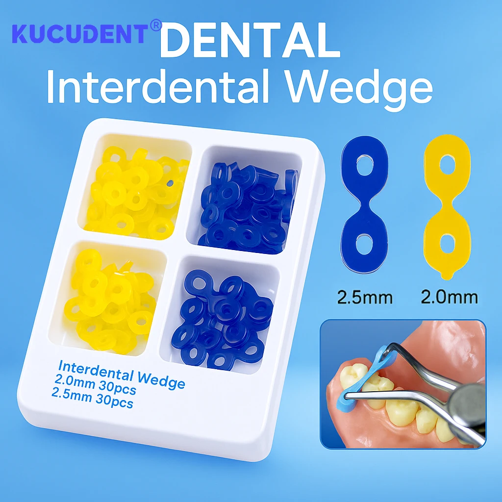 

60 шт./упак. стоматологические эластичные клинья, резиновые матричные клинья для межзубного разделения 2,0/2,5 мм, контурный гибкий силиконовый материал