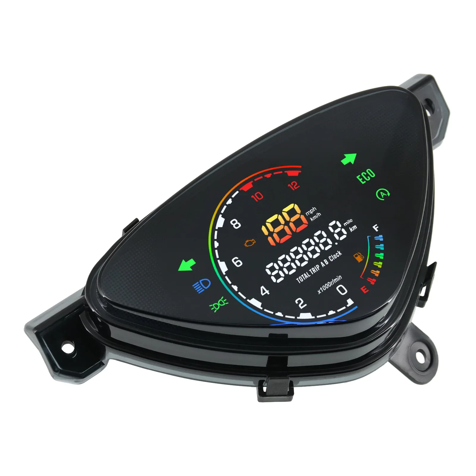 Speedometer Digital 0-12000R/min, instrumen sepeda Motor Dashboard Tachometer pengukur oli lampu sein untuk Yamaha mio100 sporty