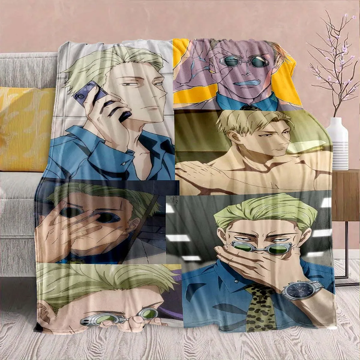 Jujutsu Kaisen Flannel Comfort Blanket Warm Soft Cozy Throw Lightweight Sofa Bed Decor -QJY
