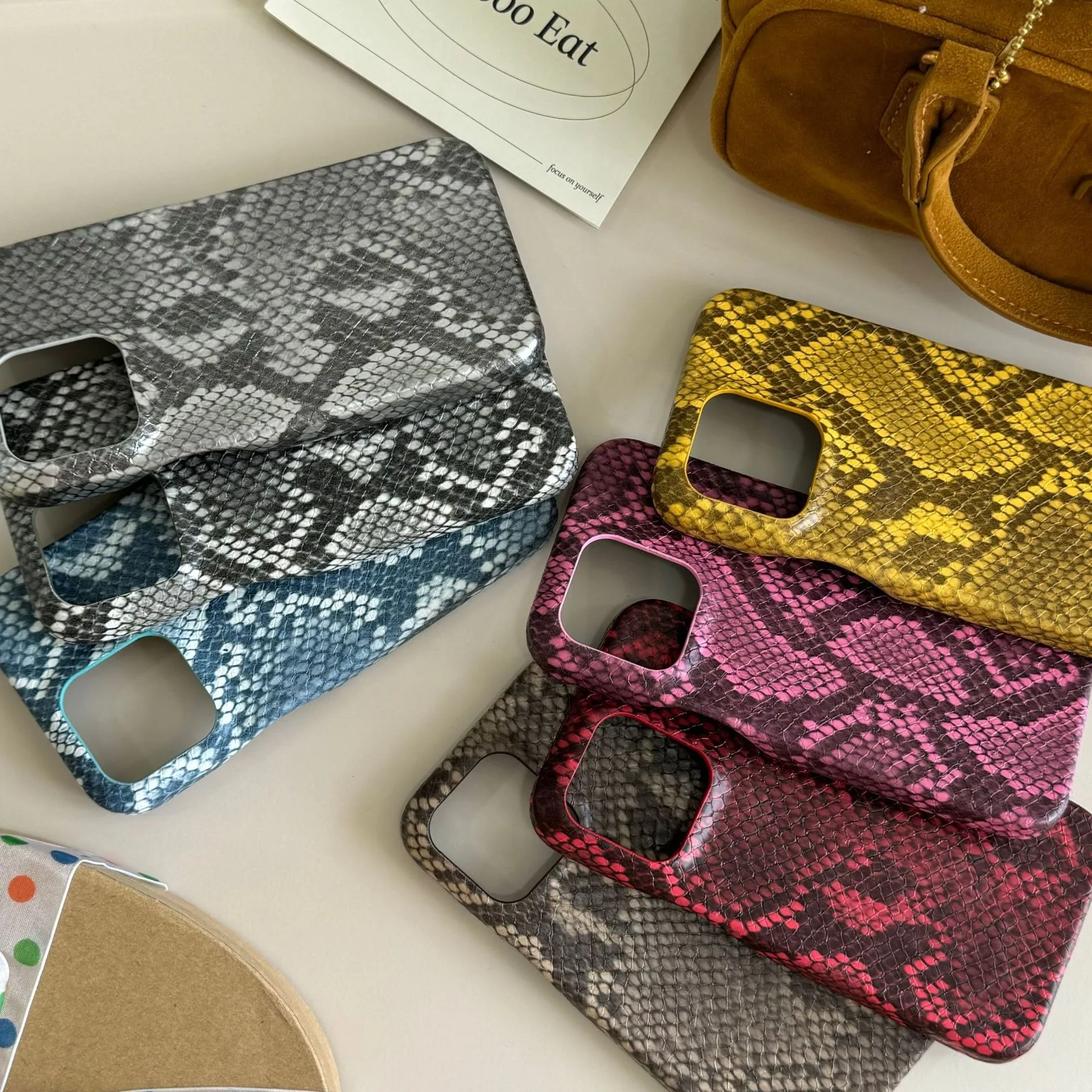 Snake Print Phone Case For iPhone 16 15 14 13 Pro Max Full Cover