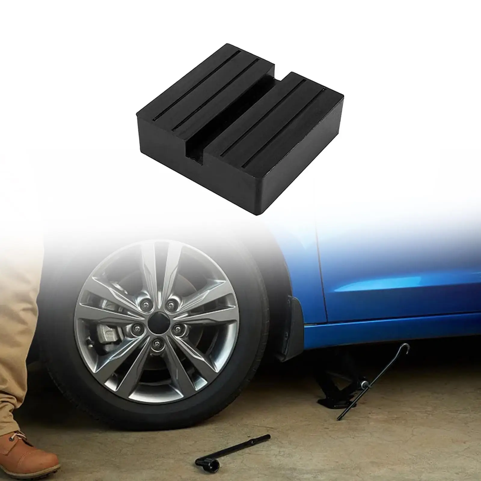 Car Jack Rubber Pad Universal Anti-slip Car Removal Heavy Duty Repair Square Support Block Weld Side Frame Rail Protector Tools