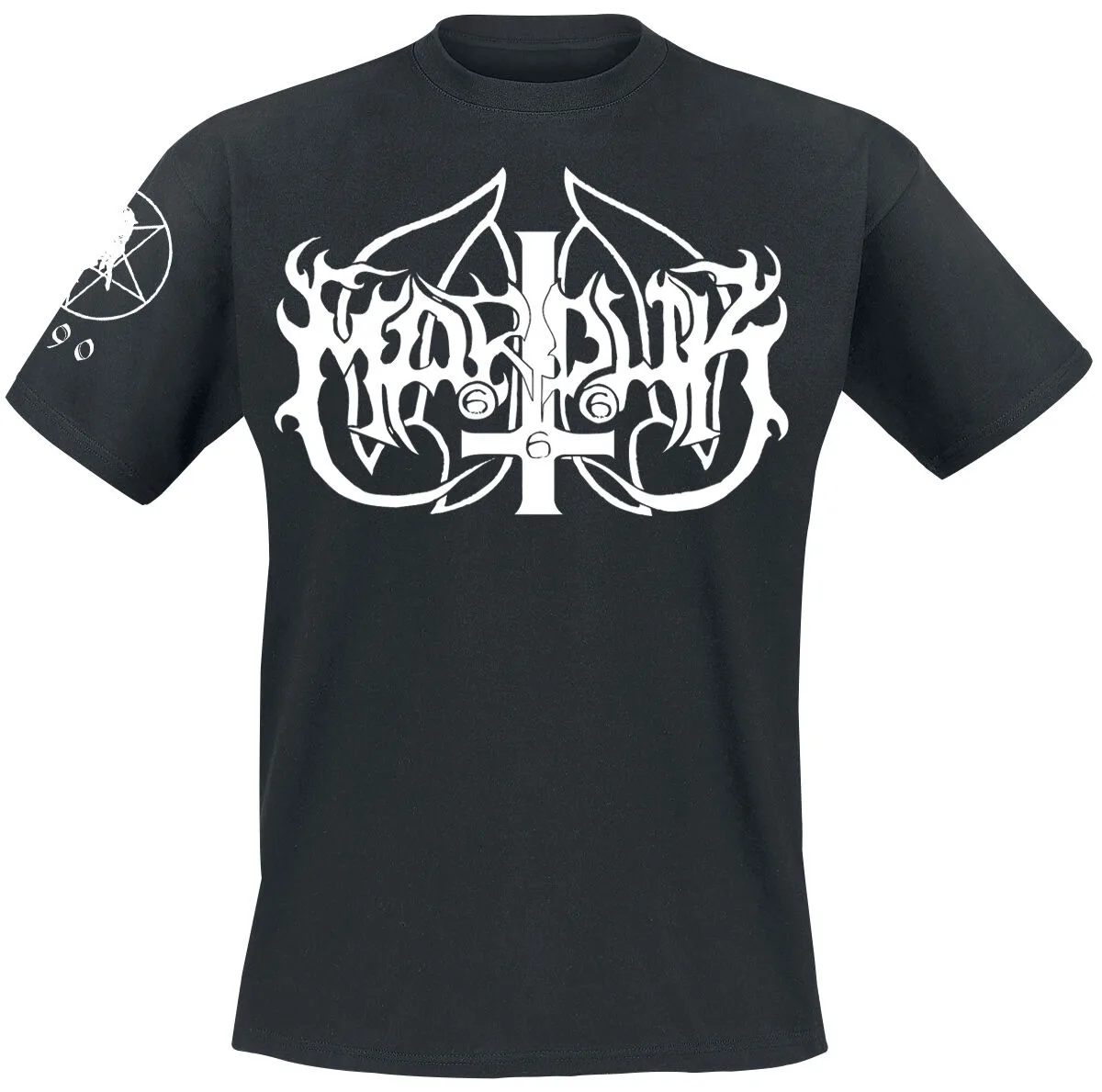 Marduk Legion Wolf Double Sided Print T Shirt, 100% Cotton Casual Neutral Tee, Black Metal Streetwear