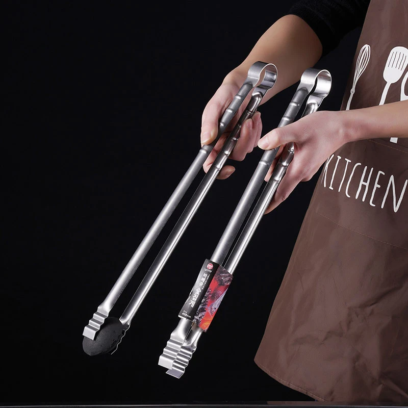 

45CM Outdoor Camping Grill Tongs Extra Long Kitchen Tongs Grilling Tongs Clips Stainless Steel Tongs For Cooking Grilling