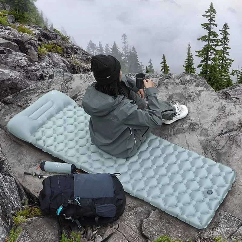 Self-Inflating Sleeping Pad Portable Lightweight Waterproof Air Mattress Camping Hiking Tent Travel Outdoor Foldable Single Bed