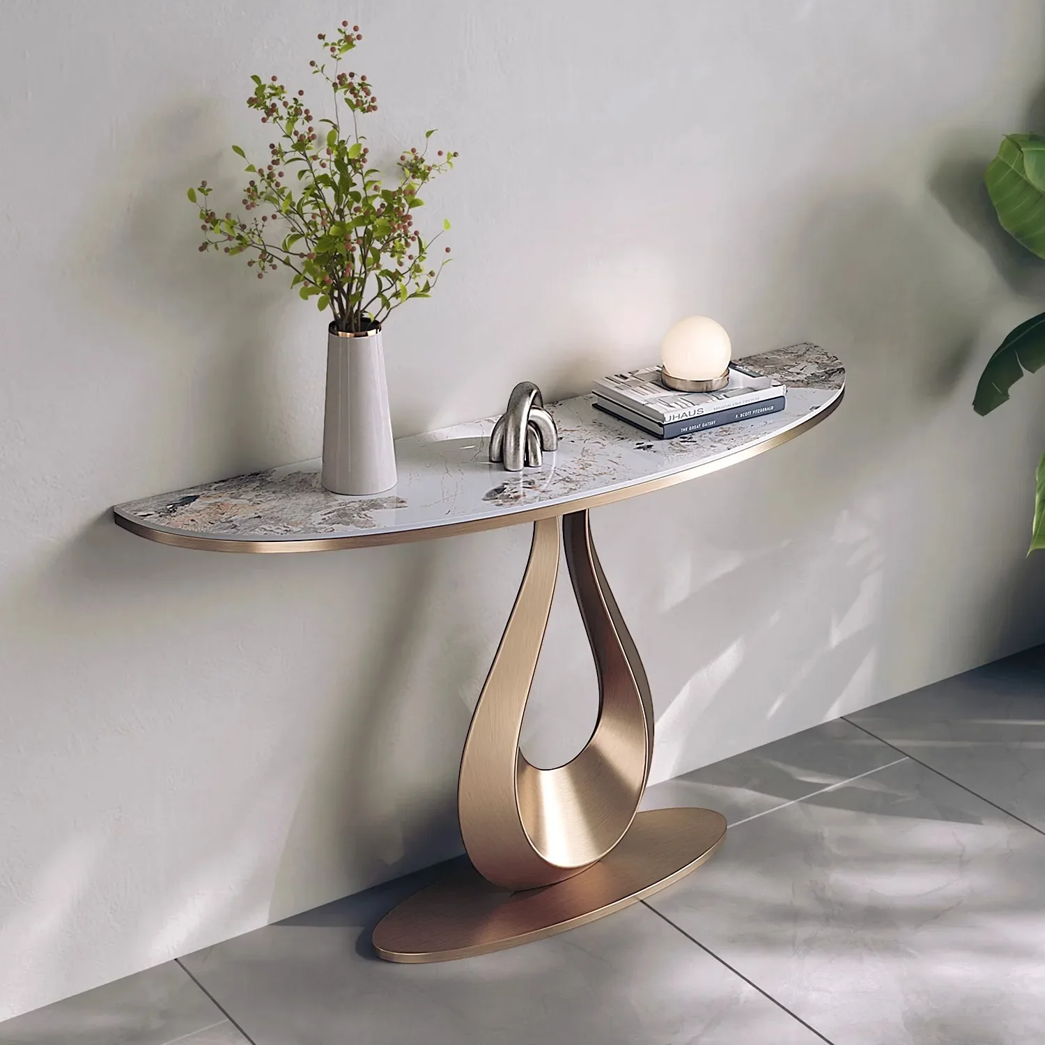 Light luxury entrance table Modern wall entrance table Corridor creative minimalist case end view table