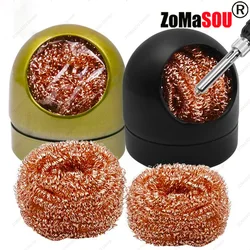 Soldering Iron Tip Desoldering Cleaning Ball Cleaner Metal Wire Stand Steel Ball Tin Remover Welding Soldering Iron Mesh Filter