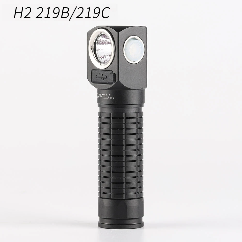 Convoy H2 Flashlight with  219B 219C Led Headlight Lanterna 18650 Headlamp High Powerful Torch Fishing Work Light Type-c Port