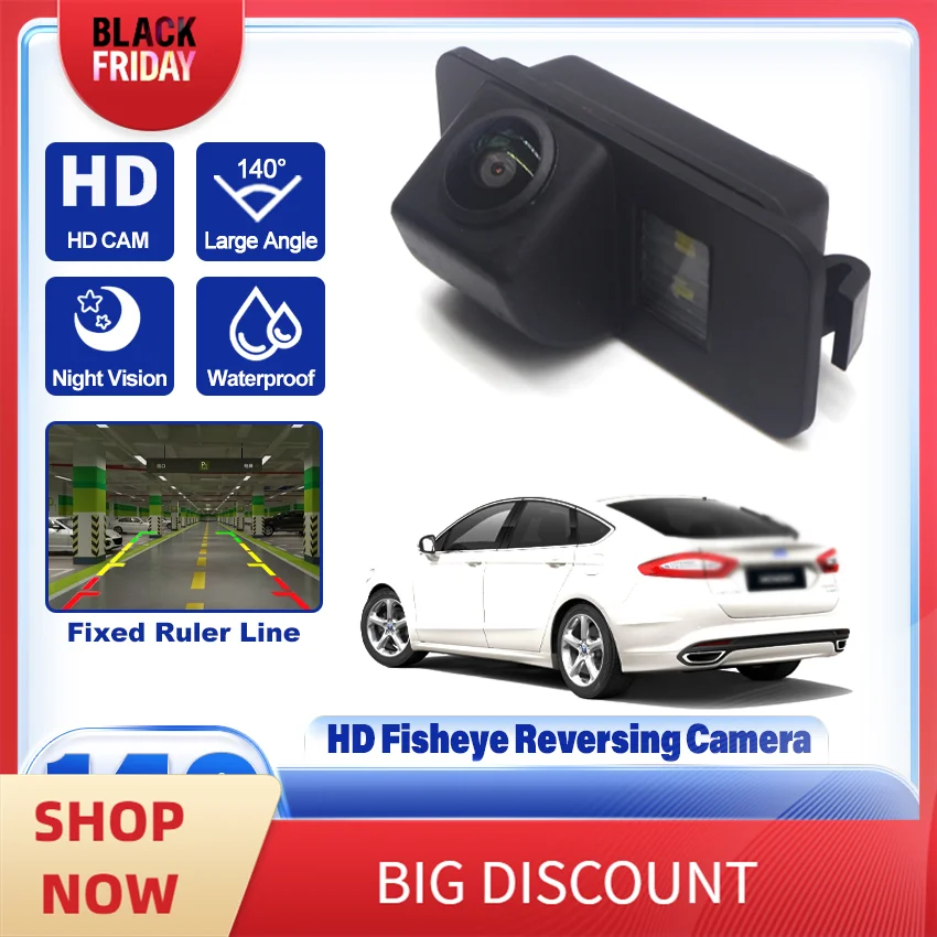 CCD HD Fisheye Rear View Camera For Ford Mondeo MK4 MK5 2007 2008 2009 2010 2011 2012 2013 2014 2015 2016 2017 Car Monitor