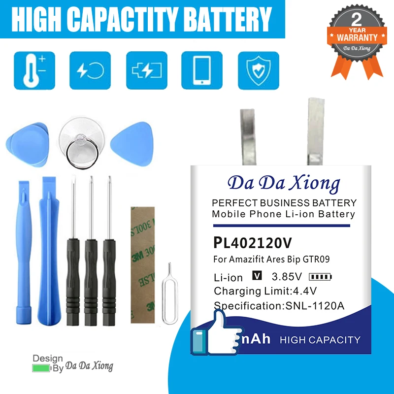 DaDaXiong Новый PL402120V 420mAh аккумулятор для Huami Amazifit Ares Bip GTR смарт-часов A1608 Бесплатные инструменты