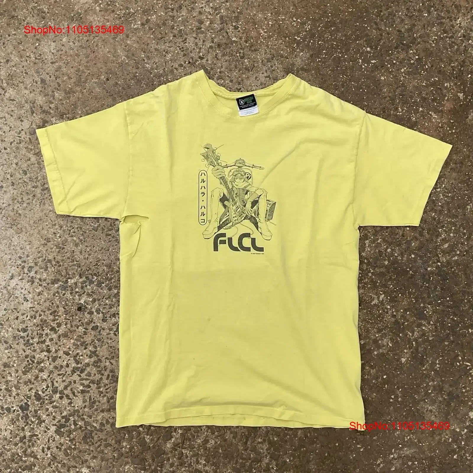 Vintage 1999 Broccoli Gear Fooly Cooly FLCL Haruko Haruhara Anime Promo camiseta vintage lavado suave Top para uso diario