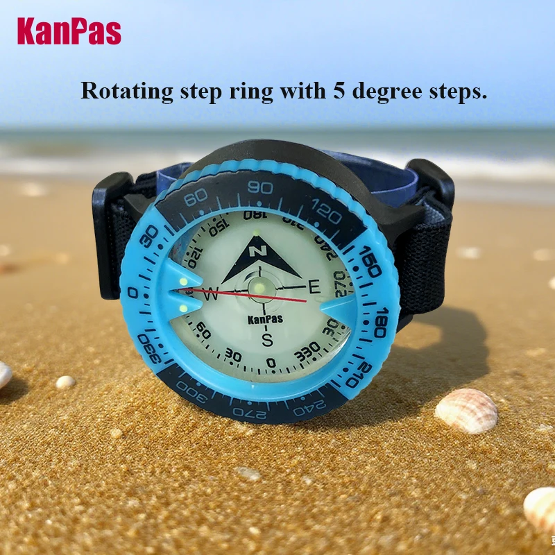 

Компас для дайвинга KanPas/Компас для подводного плавания/Компас с ремешком/ Светящийся компас