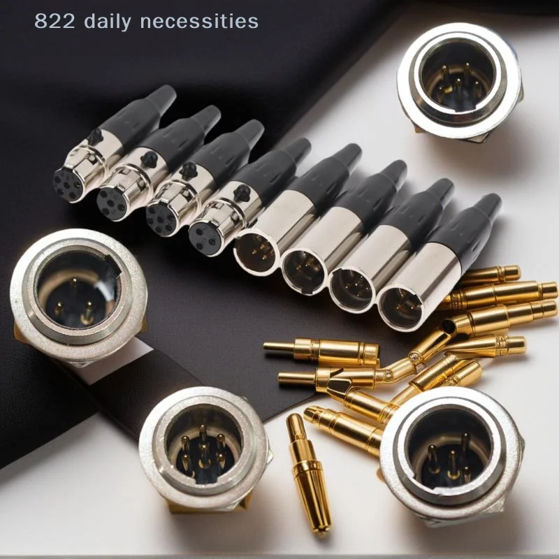 convenient1Pcs Small XLR Audio Straight Connector Mini XLR 3/4/5/6 Pin Female / Male Plug Male Socket For Microphone Cable
