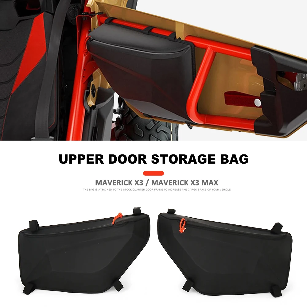 Para Can Am Maverick X3 MAX UTV bolsa de puerta de almacenamiento lateral bolsas de puerta superior organizador nuevo negro para Can-Am MAVERICK X3 MAX