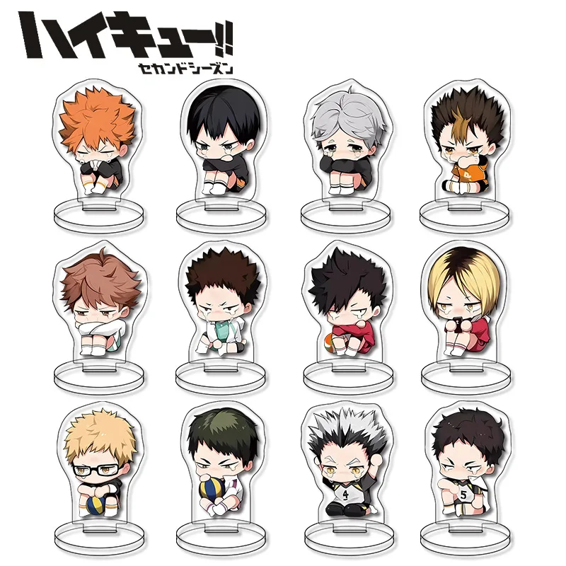 Haikyuu Mini Standees Hinata Shoyo Oikawa Tooru Kuroo Tetsuro أكريليك أنيمي ميرش الكرة الطائرة الأولاد جمع لطيف الشكل ديكور