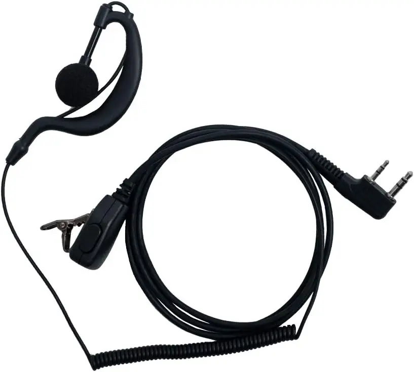 

Earpiece with Mic,2 pin G Shape Earpiece Headset with Mic Ptt Compatible with Baofeng UV-5R BF-888S BF-F8HP BF-F9 UV-82 UV-82HP