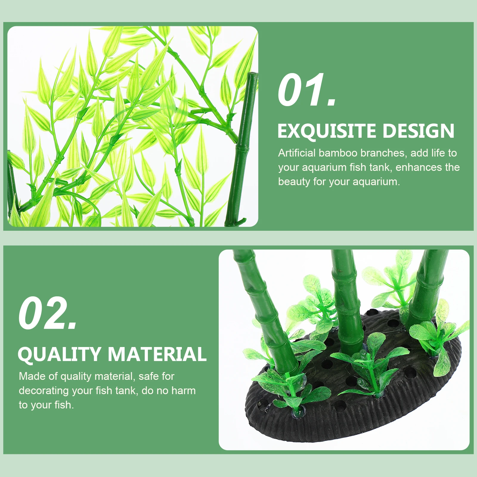 

Artificial Bamboo Branches PVC Lifelike Aquarium Fish Tank Decor Decoration nament Scene L scaping Bowl