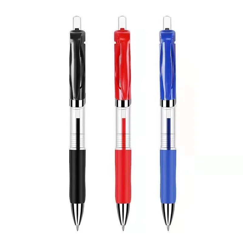 Black, Red, Blue Tri-Color Click-Action Ballpoint Pen for Daily Writing, Office Work, and Study Use