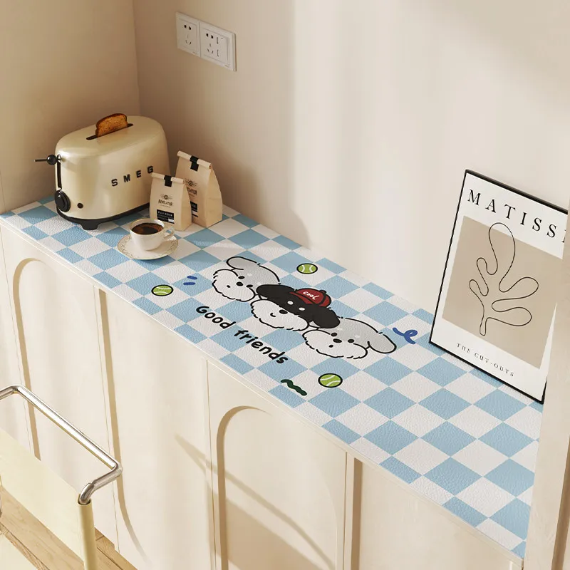 VIKAMA Cartoon Waterproof Desk Mat Oil-proof Long Pad for Cabinet TV Stand Shoe Cabinet Decor