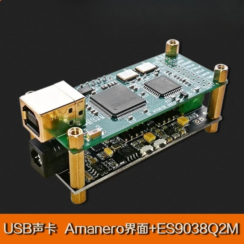 Amanero Interface + ES9038 Q2M Audio Decoder Board Hifi Fever USB Sound Card DAC Kit Supports DSD