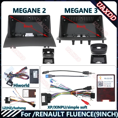 Para /RENAULT MEGANE FLUENCE 9 pulgadas radio de dvd para coche Android Host altavoz decodificador MP3 MP5 fascia audio multimedia marco fasica