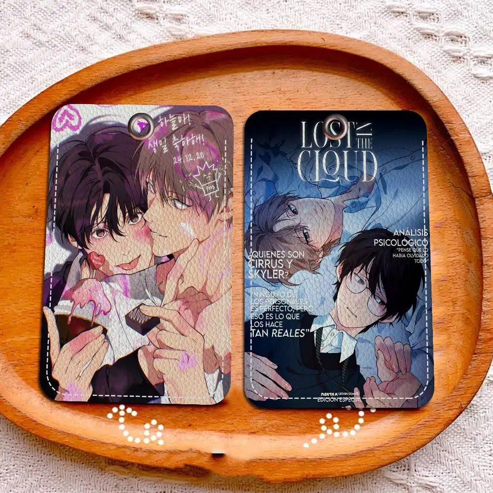 حامل بطاقات سلسلة المفاتيح المستطيل من Anime Lost In The Cloud، حامل بطاقة الائتمان شارة، حامل بطاقة هوية الطالب، غطاء بطاقات الحافلة