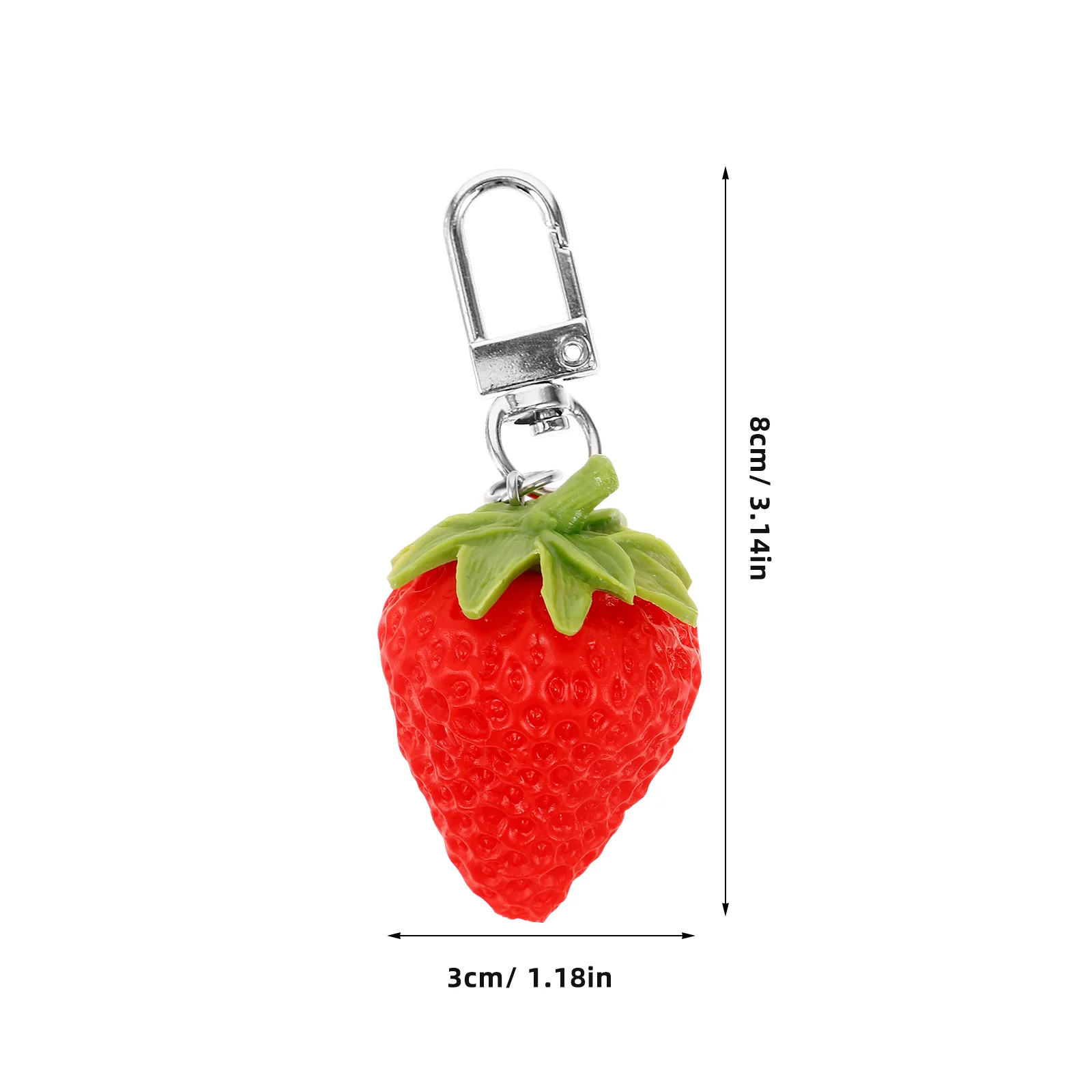 Strawberry Keychain Gift Simulation Fruit Pendant Ring Decor Pattern Metal Cartoon Small Business Freebies Decorative Charm