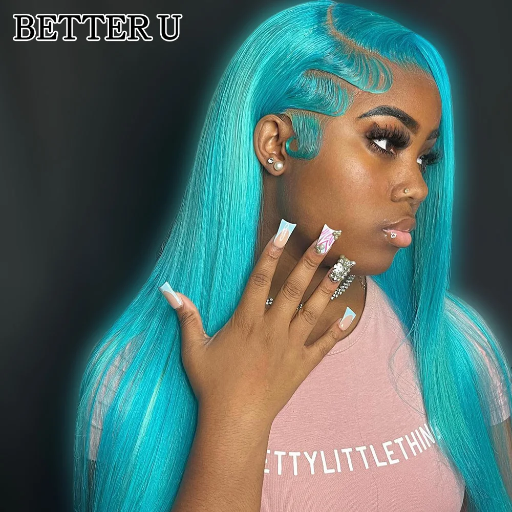 مستقيم الضوء الأزرق 13x4 13x6 الدانتيل الجبهة باروكة من شعر طبيعي للنساء قبل نتف البرازيلي شقراء الملونة الدانتيل الباروكات الأمامية 250% #5