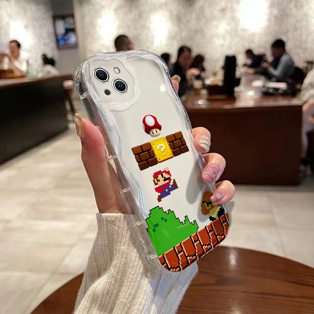 Cartoon Games 3D Wave Case For iPhone 15 14 13 12 11 Pro Max Mini X XR XSMAX 8 7 6S Plus For Marios Soft Silicone Cover