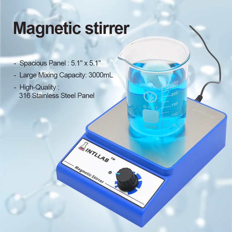 Premium Magnetic Stirrer with 3000ml Capacity and 316 Stainless Steel Panel for Stable and Efficient Mixing