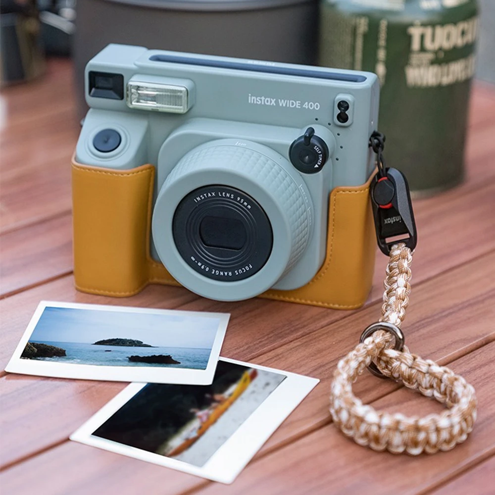 Instax Wide 400 PU Leather Camera Base with Hand Strap CAA57