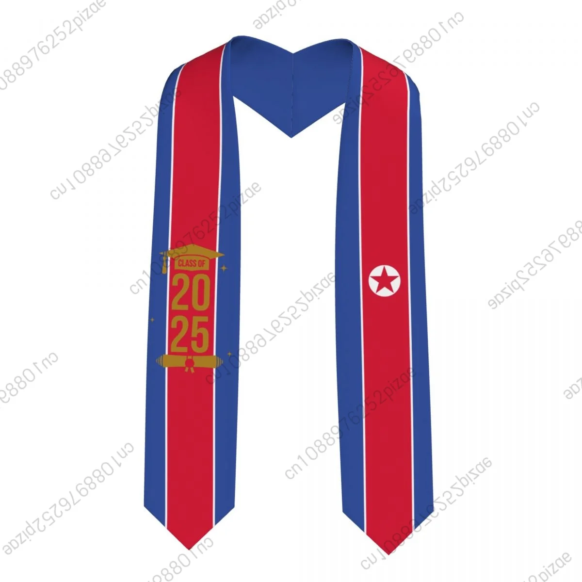 

New North Korea Flag Class Of 2025 183*13CM Graduation Stole Sash Scarf For International Students Proud