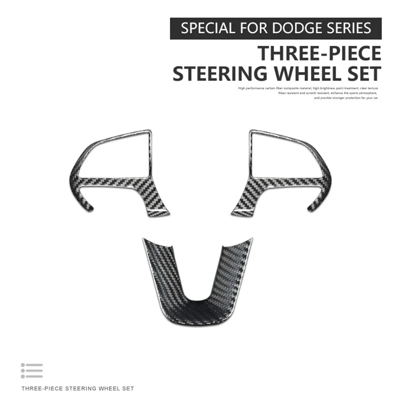 

2015-2023 для Dodge Challenger Charger Durango, кнопка на руле, подбородок, панель из натурального углеродного волокна, 3D декоративная наклейка