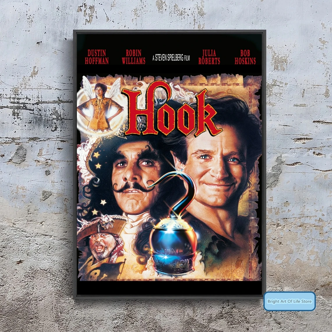 Hook (1991) Classic Movie Poster Cover Photo Print Canvas Wall Art Home Decor (Unframed)