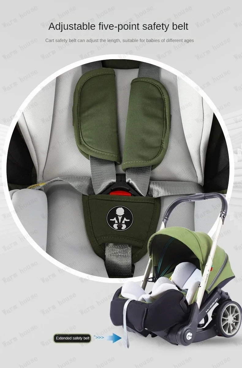 Kinderwagen 4 in1 multifunktion aler Neugeborenen Kinderwagen 3 in1 faltbarer Korb Typ leichter Kinderwagen – Detail 22