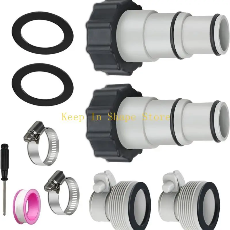 U1JC Universals Pool Hose Adapters Set Swimming Pool Hose Adapters Threaded Joint