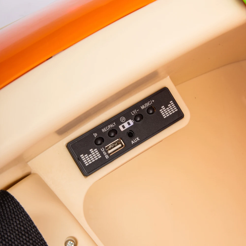 Coche de parachoques eléctrico para niños de 12 V con control remoto, 360 °   Spin, Diseño Hamburguesa, Bluetooth, Música, Luces LED, para edades de 2 a 5 años