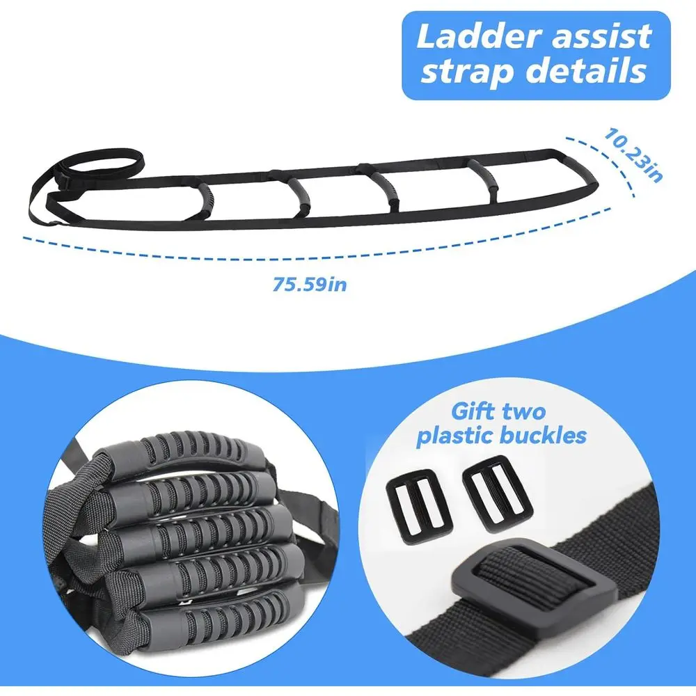 Bed Ladder Assist Pull Up Sit Up with 6 Handles, Adjustable Rope Bed Ladder Strap, Bed Rope Ladder Heer or Seni, Pregnant, Handi