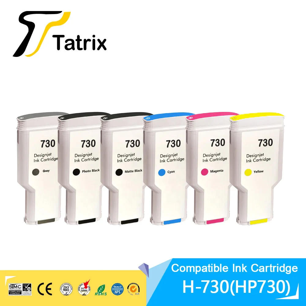 

Tatrix For 730 HP730 Compatible Ink Cartridge Full With Ink For HP DesignJet T1600 T1600dr T1700 T1700dr T2600 T2600dr Printer