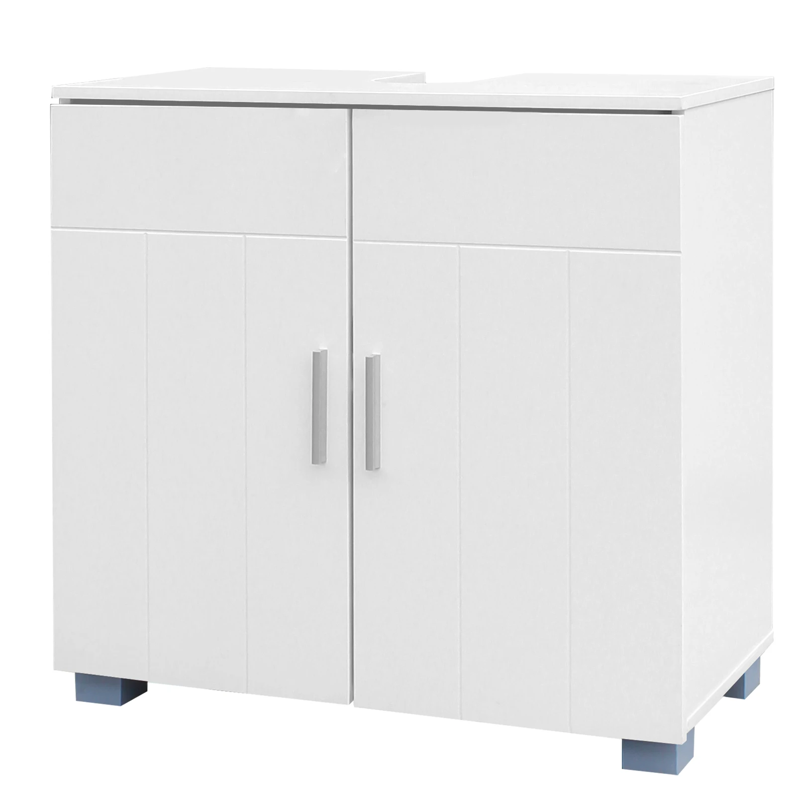 FCH 2 Door Bathroom Sink Cabinet White 60x30x60CM Waterproof Fine Workmanship[US-Stock]